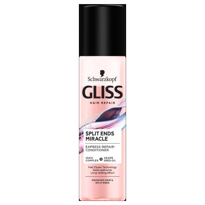 Atkuriamasis balzamas  Gliss Split Ends Miracle  200ml su joniniu kompleksu ir vynuogių sėklų aliej.