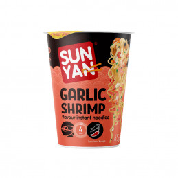 Greitai paruošiami makaronai''Sun Yan'' česnakinių krevečių skonio,65g