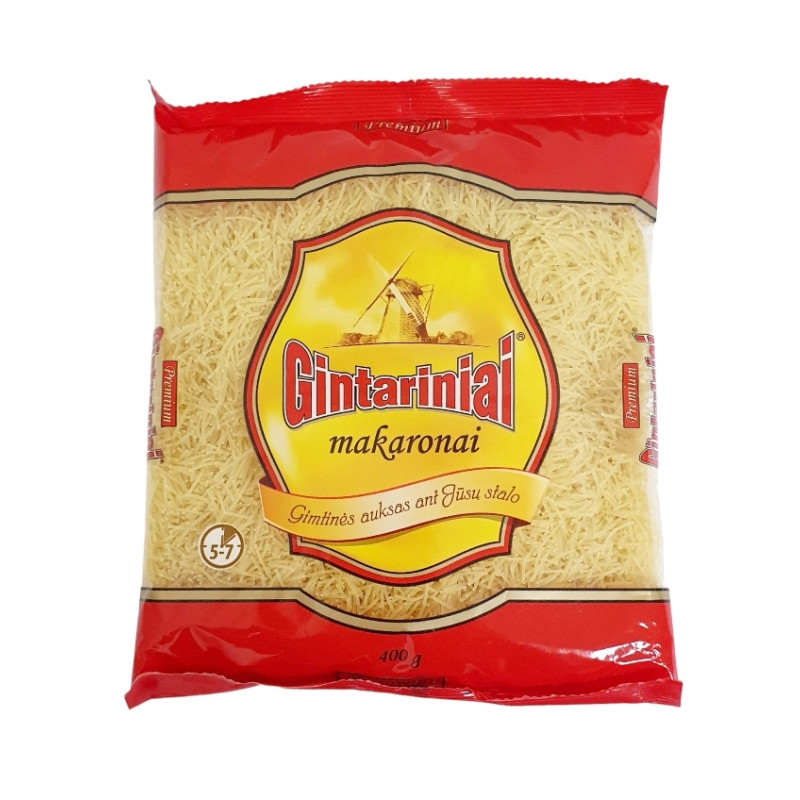 Makaronai GINTARINIAI vermišėliai 400g