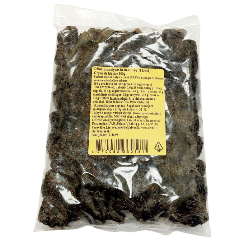 Džiovintos slyvos ''Alvo'' be kauliukų, 500g