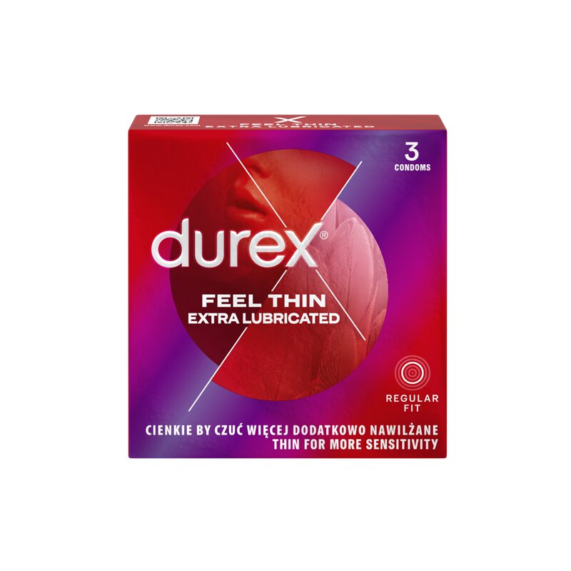 Prezervatyvai Durex Feel Thin Extra Lubricated 3vnt.