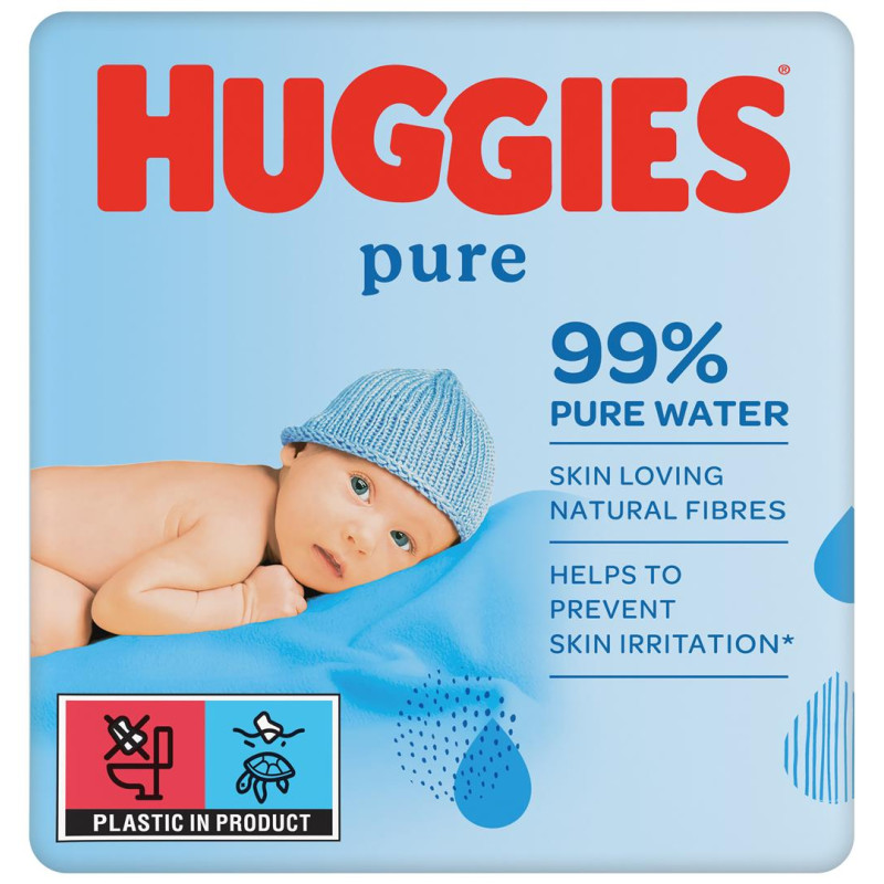 Drėgnos servetėlės Huggies 2+1 Pure 168vnt