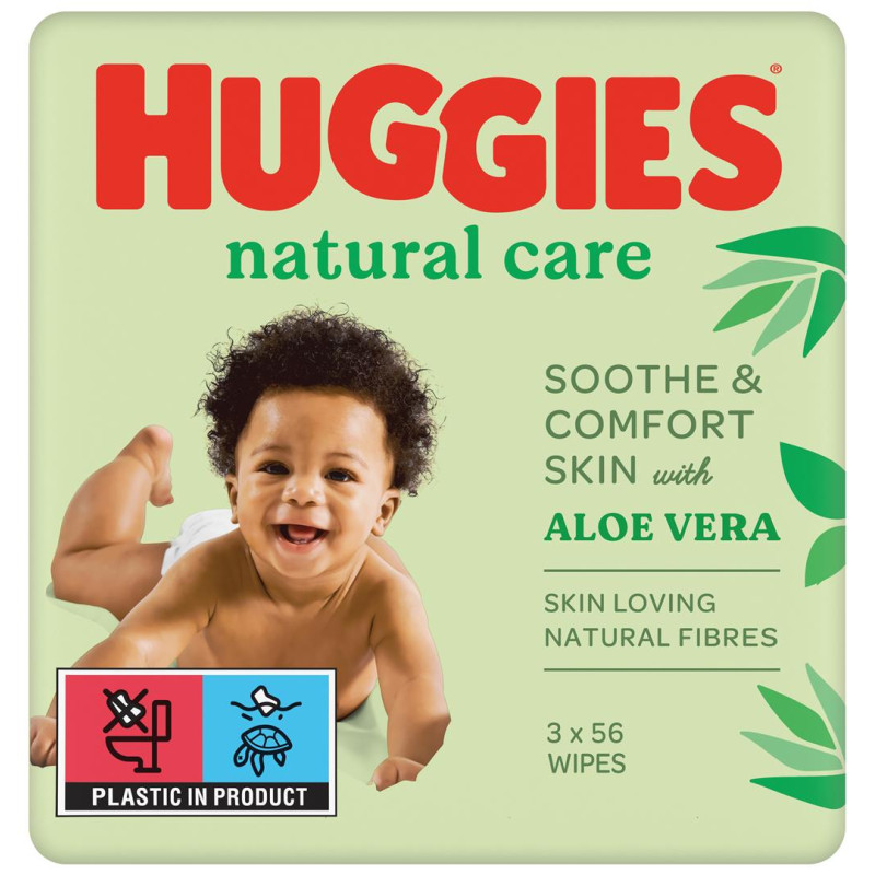 Drėgnos servetėlės Huggies 2+1Natural 168vnt