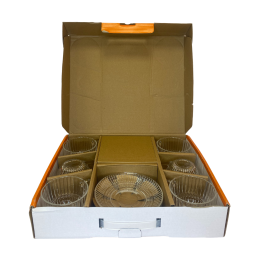 Stiklo puodelių komplektas 6asmenims CF9003