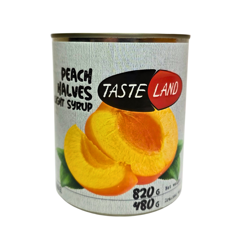 Konservuotos persikų puselės TASTE LAND 820g/480g