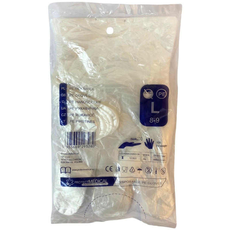 Vienkartinės pirštinės HDPE 100vnt