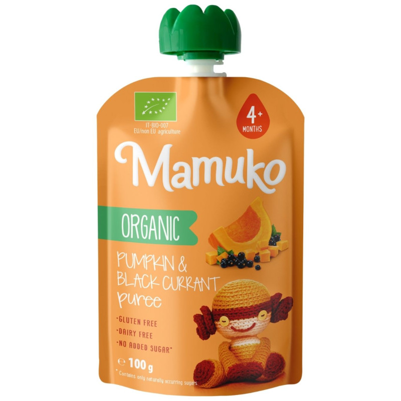 Ekologiška tyrelė  Mamuko  moliūgų ir juodųjų serbentų nuo 4mėn.100g