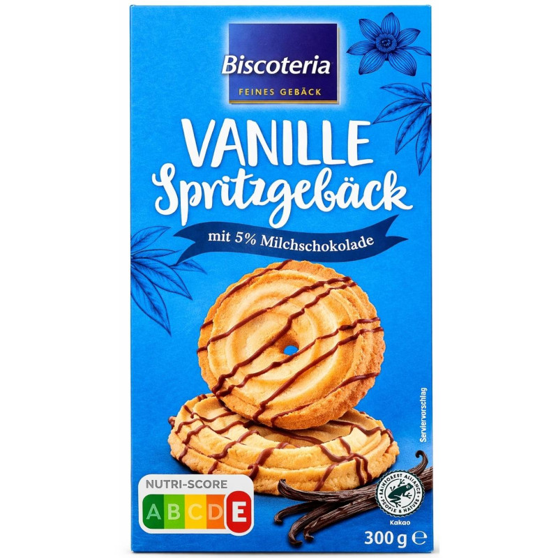 Sausainiai  Spritzgeback  su vanile ir pieniniu šokoladu, 300g