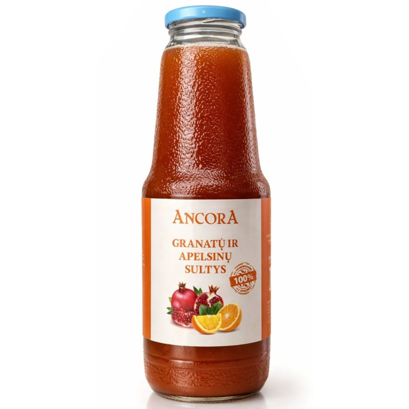 Ancora  granatų ir apelsinų sultys 100%, 1l