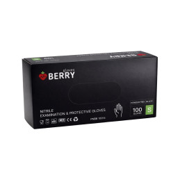 Nitrilinės pirštinės BERRY S juodos 100vnt