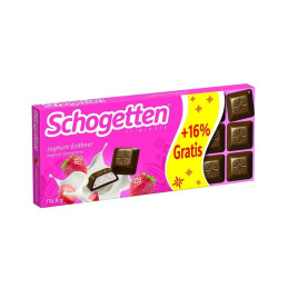 Pieninis šokoladas  Schogetten  jogurto ir braškių įdaru, 116,6g
