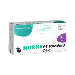 Vienkartinės pirštinės nitrilinės  Master Glove  XL juodos 50porų