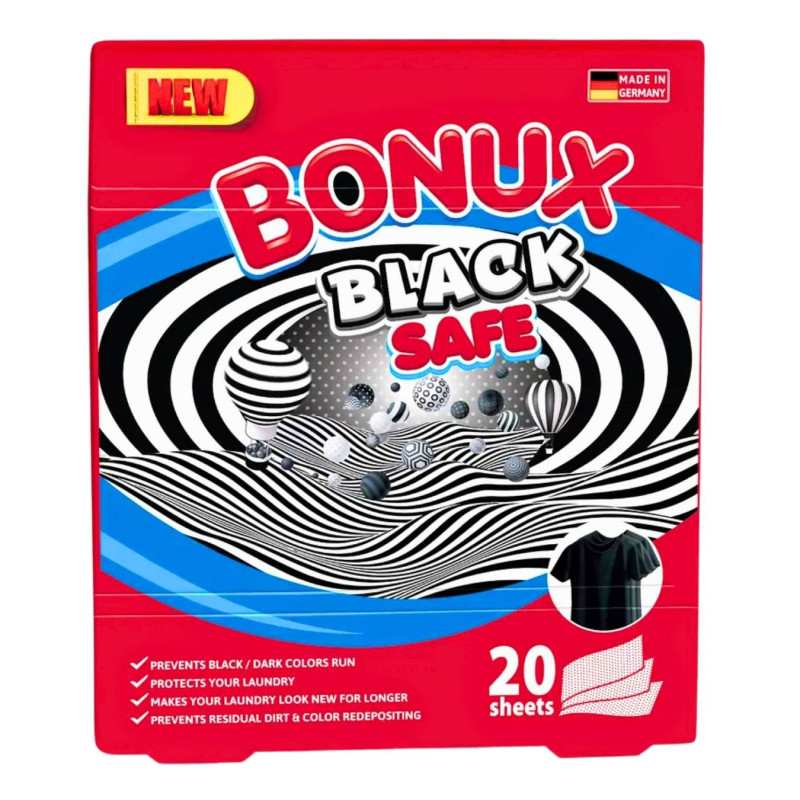 Dažus ir nešvarumus sulaikančios servetėlės ''Bonux Black Safe'' 20vnt
