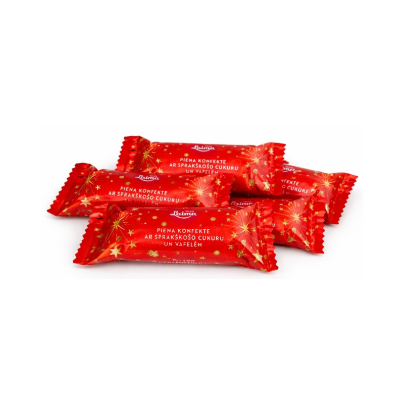 Pieniniai saldainiai  Laima  su vafliais ir sproginėjamčiu cukrumi