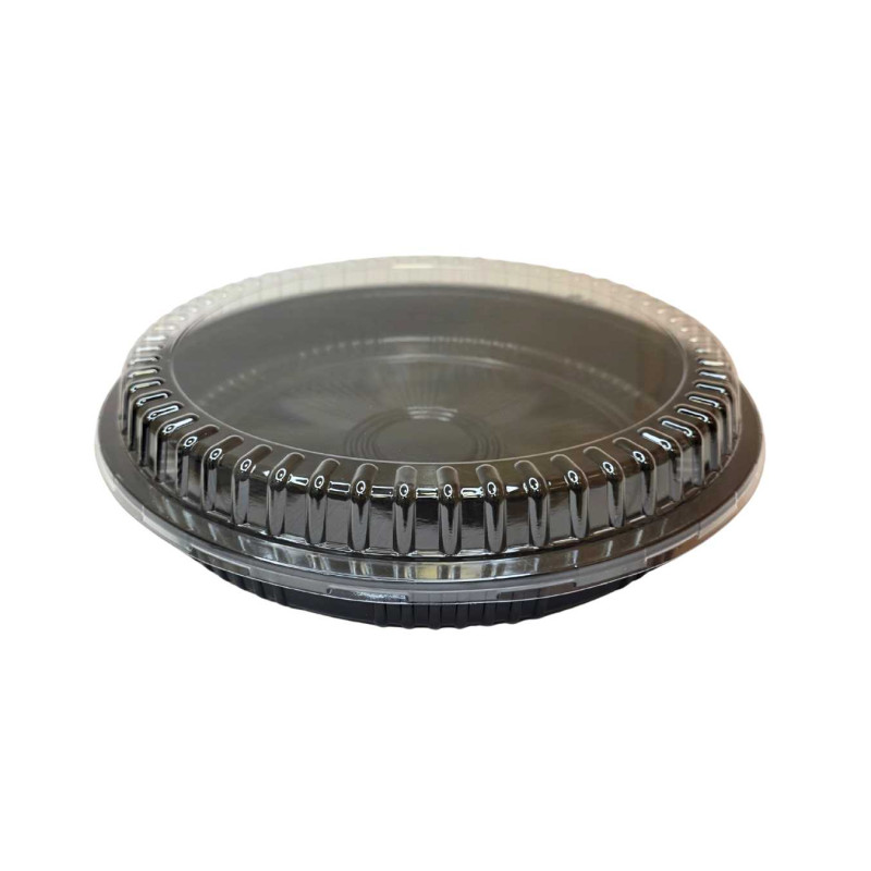 Plastikinis padėklas su dangčiu 1vnt užkandžiams 36 cm