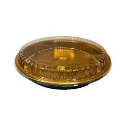 Plastikinis padėklas su dangčiu 1vnt užkandžiams JY-82110