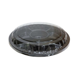 Plastikinis padėklas su dangteliu 1vnt užkandžiams  26,5 cm