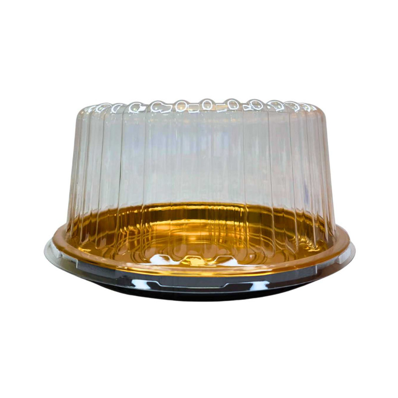 Plastikinis padėklas su dangčiu tortui 1vnt užkandžiams 25 cm