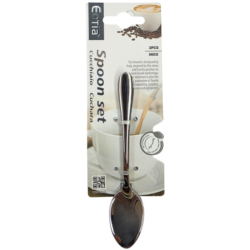 Arbatiniai šaukšteliai nerūdijančio plieno 3vnt