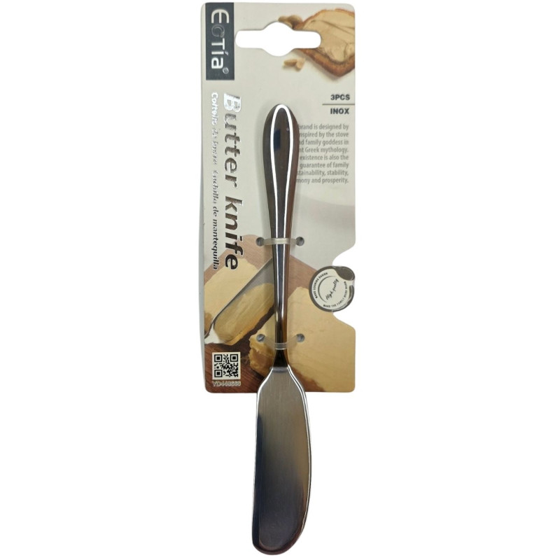 Nerūdijančio plieno sviestinis peilis 3vnt