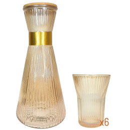 Stiklinis ąsotis + 6 stiklinės