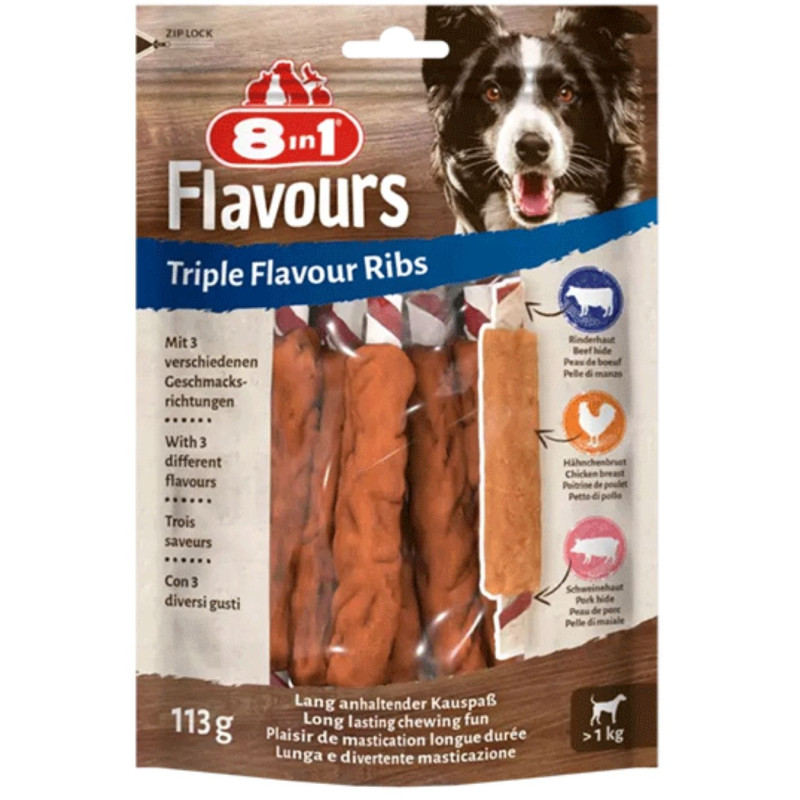 Skanėstai šunims 8in1 Flavours šonkauliai,113g
