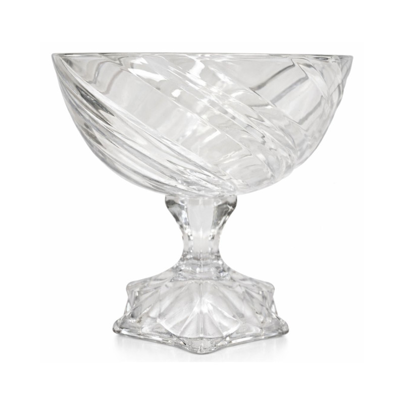 Stiklinis serviravimo indas ant kojelės