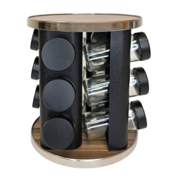 Stiklinė prieskoninė su 12 indelių