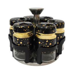 Stiklinė prieskoninė su 6 indeliais