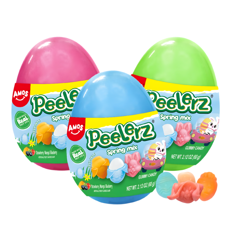 Plastikinis kiaušinis su guminukais "Amos Peelerz Spring Mix"  60g