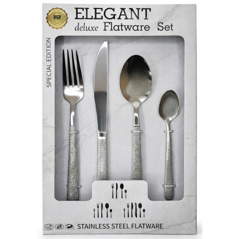 Nerūdijančio plieno stalo įrankių rinkinys 24vnt