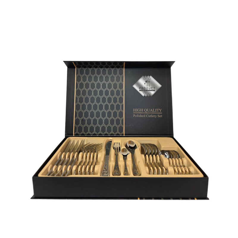 Nerūdijančio plieno stalo įrankių rinkinys 24vnt dėkle