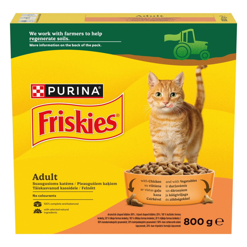 Sausas ėdalas katėms Friskies 800g su vištiena ir daržovėmis