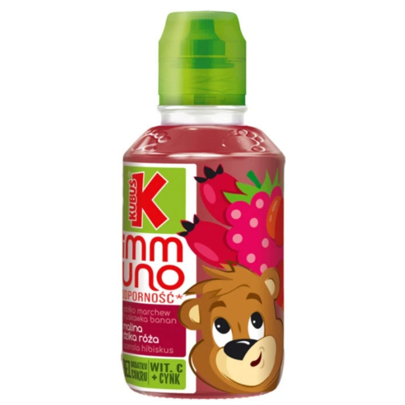 Sultys Kubuš Immuno 200ml obuolių, morkų, braškių,bananų,aviečių,erškečių,kinrožių  skonio