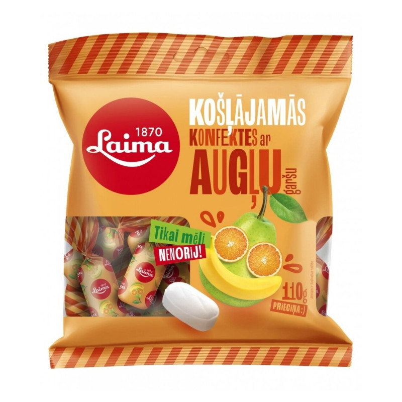 Vaisių skonio kramtomieji saldainiai Laima,110g