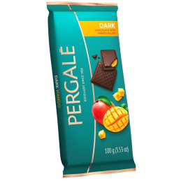 Juodasis šokoladas Pergalė su mangų įdaru, 100g
