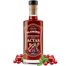 Spanguolių skonio spirito actas Bajoriškių 5%, 250ml