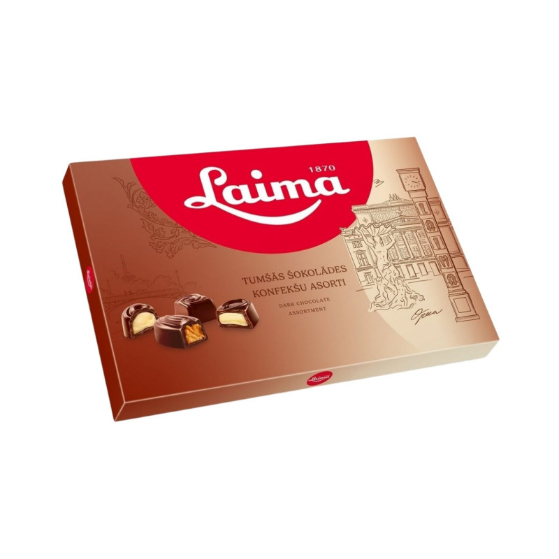 Juodojo šokolado saldainių rinkinys Laima 215g