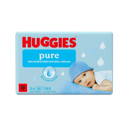 Drėgnos vaikiškos servetėlės Huggies Pure 3x48vnt (144vnt)