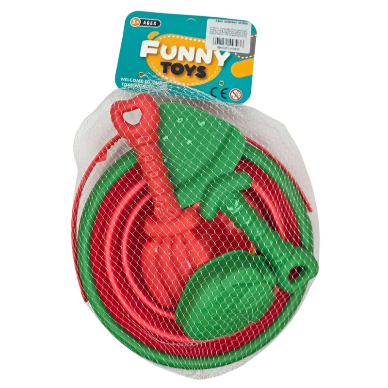 Žaislinis sulankstomas smėlio kibirėlis su priedais