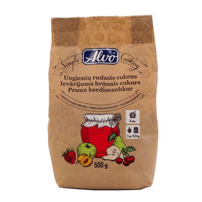 Uogienių rudasis cukranendrių cukrus su pektinu 500g