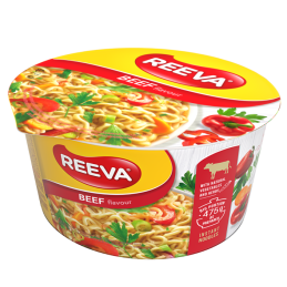 Greitai paruošiami makaronai Reeva jautienos skonio, indelyje 75g