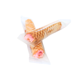 Vafliniai vamzdeliai "Braškė"