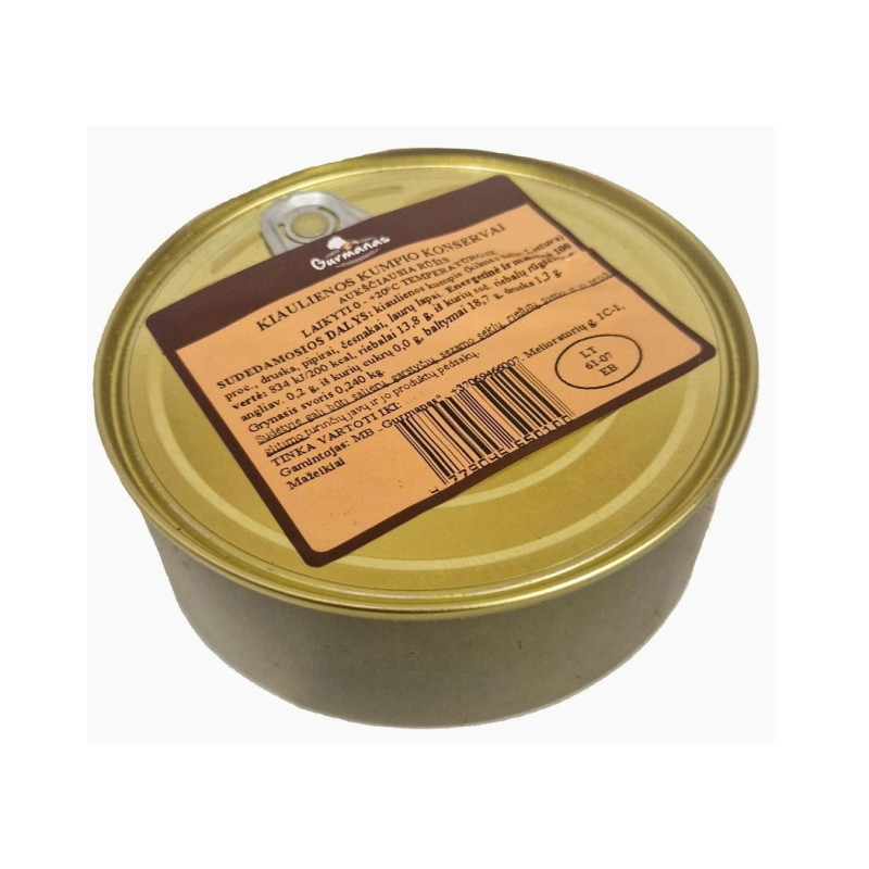 Kiaulienos kumpio konservai 240g