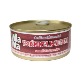 Sterilizuoti konservai Villa Vita Troškinta kiauliena smulkinta mėsa 250g