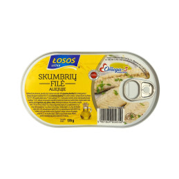 Konservuotos skumbrės file aliejuje 170g
