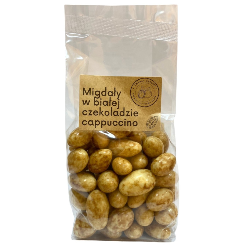 Migdolai baltajame šokolade, 200g  kapučino skonio
