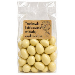 Liofilizuotos braškės baltajame šokolade, 200g