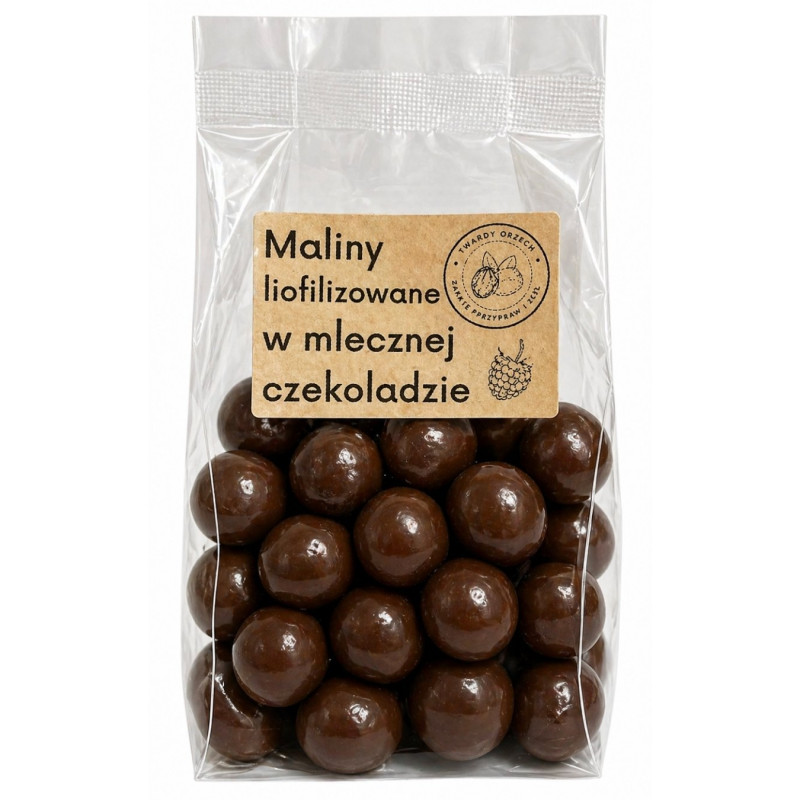 Liofilizuotos avietės pieniškame šokolade, 200g