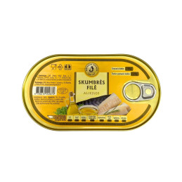 Skumbrės filė aliejuje 190g/129g